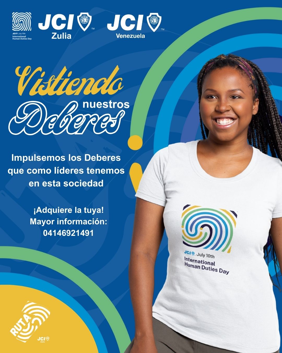 Franela Exclusiva JCI - Con el logo del día Internacional de los Deberes Humanos