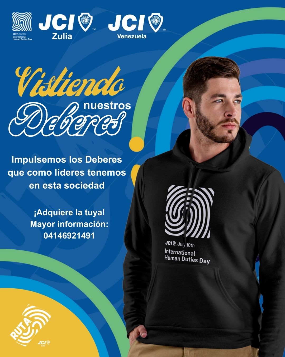 Hoodie Oficial JCI - Logo Deberes Humanos